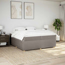 kontinentalseng med madras 200x200 cm stof gråbrun