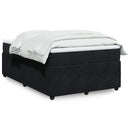 kontinentalseng med madras 120x190 cm velour sort
