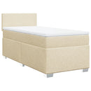 kontinentalseng med madras 80x200 cm stof cremefarvet