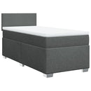 kontinentalseng med madras 90x190 cm stof mørkegrå