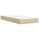 kontinentalseng med madras 90x190 cm stof cremefarvet