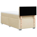 kontinentalseng med madras 90x190 cm stof cremefarvet
