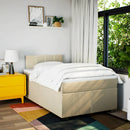 kontinentalseng med madras 120x190 cm stof cremefarvet