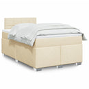 kontinentalseng med madras 120x190 cm stof cremefarvet