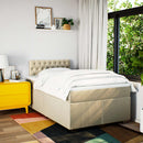 kontinentalseng med madras 120x190 cm stof cremefarvet