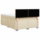 kontinentalseng med madras 140x190 cm stof cremefarvet