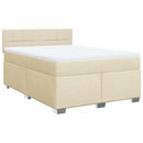 kontinentalseng med madras 140x190 cm stof cremefarvet