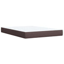 kontinentalseng med madras 140x190 cm stof mørkebrun