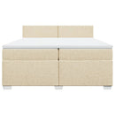 kontinentalseng med madras 200x200 cm stof cremefarvet
