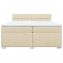kontinentalseng med madras 200x200 cm stof cremefarvet