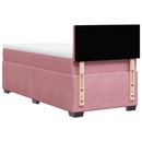 kontinentalseng med madras 90x190 cm fløjl pink