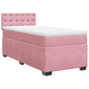 kontinentalseng med madras 90x190 cm fløjl pink