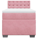 kontinentalseng med madras 90x190 cm fløjl pink