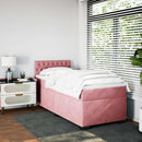 kontinentalseng med madras 90x190 cm fløjl pink