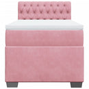 kontinentalseng med madras 90x190 cm fløjl pink