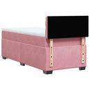 kontinentalseng med madras 90x190 cm fløjl pink
