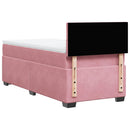 kontinentalseng med madras 90x190 cm fløjl pink