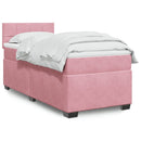 kontinentalseng med madras 90x190 cm fløjl pink
