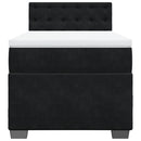 kontinentalseng med madras 90x200 cm fløjl sort