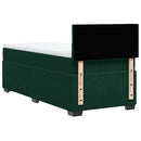 kontinentalseng med madras 90x200 cm fløjl mørkegrøn