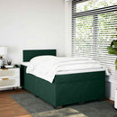 kontinentalseng med madras 120x190 cm velour mørkegrøn