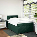 kontinentalseng med madras 120x190 cm velour mørkegrøn
