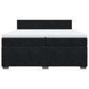 kontinentalseng med madras 200x200 cm fløjl sort