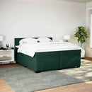 kontinentalseng med madras 200x200 cm fløjl mørkegrøn