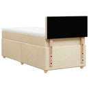kontinentalseng med madras 80x200 cm stof cremefarvet