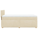 kontinentalseng med madras 90x190 cm stof cremefarvet