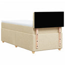 kontinentalseng med madras 90x190 cm stof cremefarvet