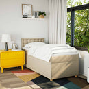 kontinentalseng med madras 90x190 cm stof cremefarvet