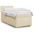 kontinentalseng med madras 90x190 cm stof cremefarvet