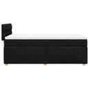 kontinentalseng med madras 90x200 cm stof sort