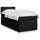 kontinentalseng med madras 90x200 cm stof sort