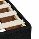 kontinentalseng med madras 140x190 cm stof sort