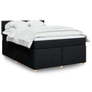 kontinentalseng med madras 140x190 cm stof sort