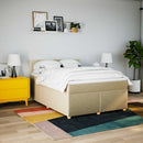 kontinentalseng med madras 140x190 cm stof cremefarvet