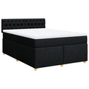 kontinentalseng med madras 140x190 cm stof sort