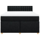 kontinentalseng med madras 140x190 cm stof sort