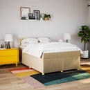 kontinentalseng med madras 160x200 cm stof cremefarvet
