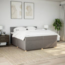 kontinentalseng med madras 200x200 cm stof gråbrun