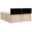 kontinentalseng med madras 200x200 cm stof cremefarvet