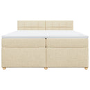 kontinentalseng med madras 200x200 cm stof cremefarvet
