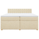 kontinentalseng med madras 200x200 cm stof cremefarvet