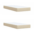 kontinentalseng med madras 200x200 cm stof cremefarvet