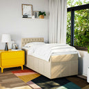 kontinentalseng med madras 90x190 cm stof cremefarvet