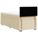 kontinentalseng med madras 90x200 cm stof cremefarvet