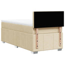kontinentalseng med madras 90x200 cm stof cremefarvet