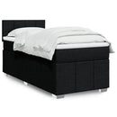 kontinentalseng med madras 100x200 cm stof sort